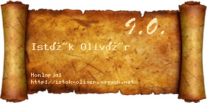 Istók Olivér névjegykártya
